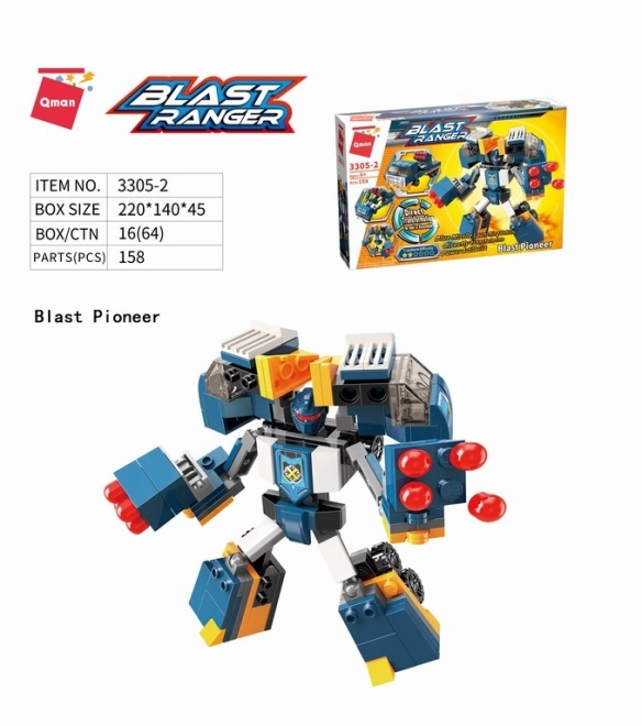 Qman Blast Ranger Transforming Robot Vehicle