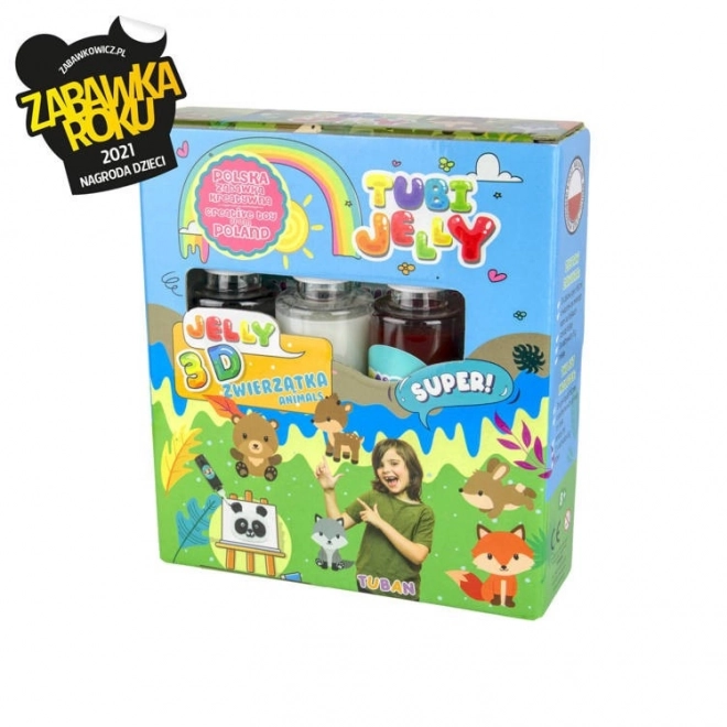 Animal Figures Tubi Jelly Set - 3 Colors