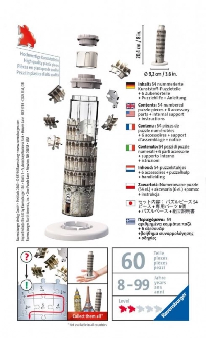 3d mini puzzle leaning tower of pisa