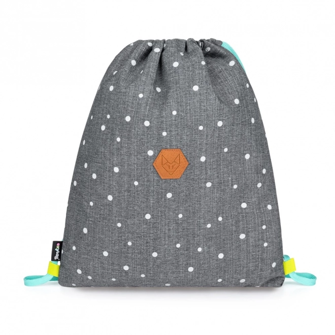 School Backpack Grey Dots