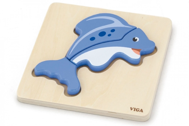 Wooden Dolphin Puzzle for Toddlers