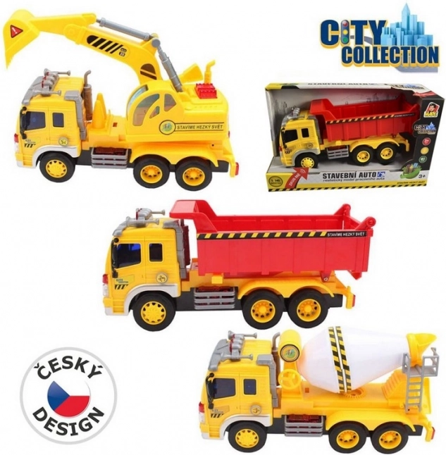 Battery-operated Construction Vehicle City Collection with Sound and Light
