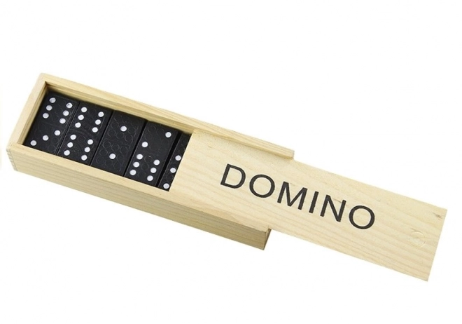 Hra domino v dřevěné krabičce 28 dílků