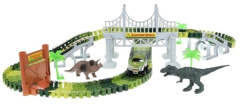 Dinosaur wereld met brug en poort
