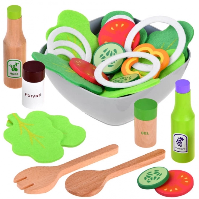 Wooden Salad Bowl Set for Kids