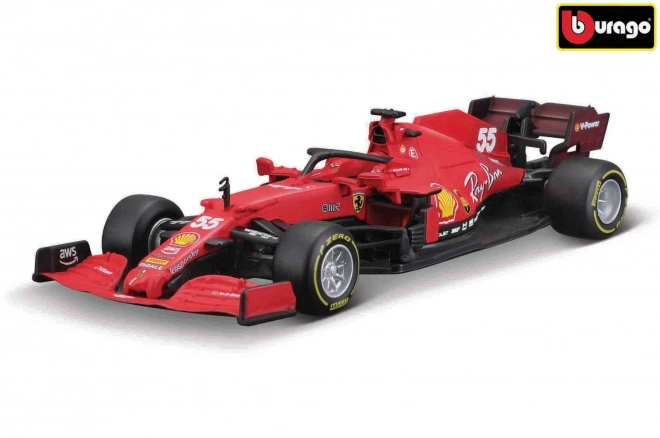 Ferrari F1 SF21 Racing Car Model with Helmet by Bburago