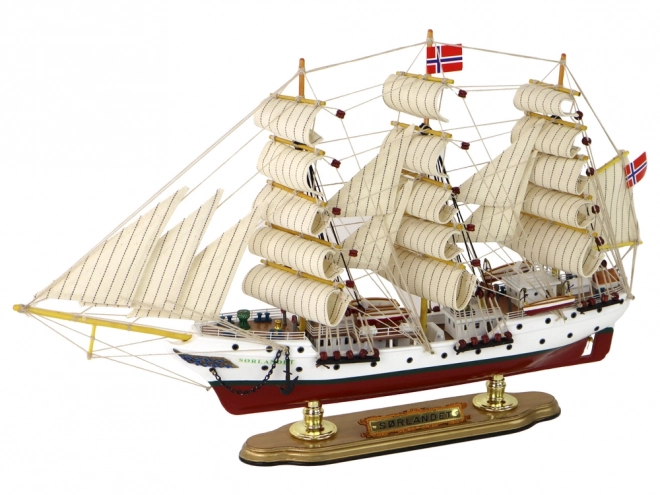 Wooden Collector's Sailing Ship Sorlandet