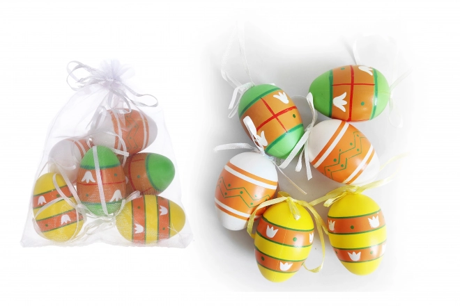 Decorative Painted Plastic Eggs in Organza Bag