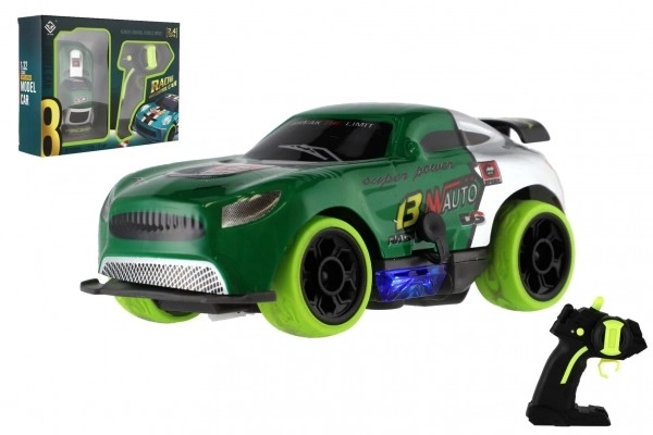 Remote Control Racing Car with Lights - Green