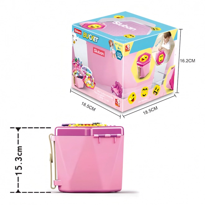 Sluban Bucket Bricks Pink Set