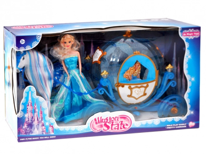 Cinderella Carriage with Horse and Doll in Ball Gown