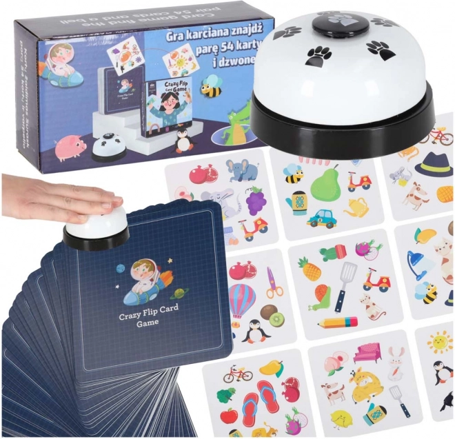 Card Game Find the Pair with 54 Cards and Bell