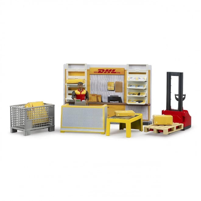 Bruder World DHL Parcel Office with Accessories