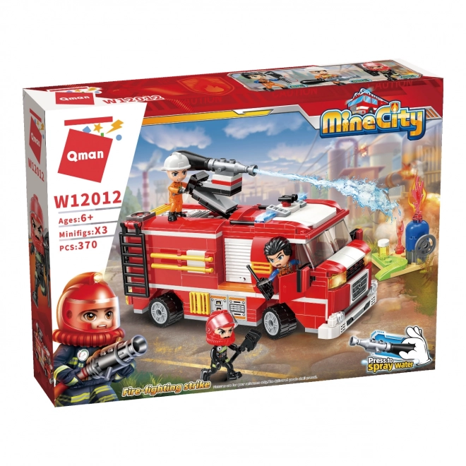 Qman Mine City Fire Engine with Water Cannon