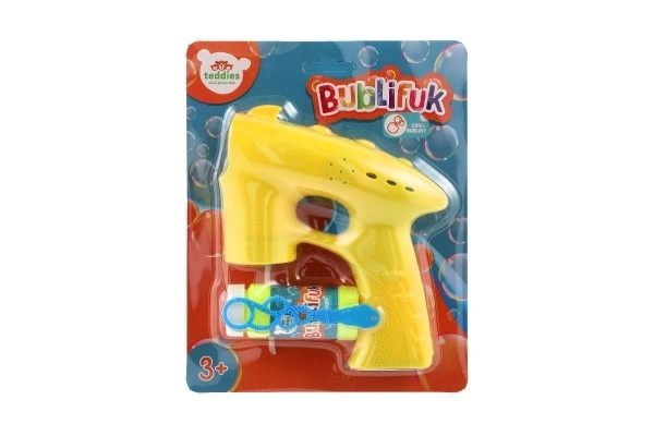 Bubble Gun Yellow Plastic 13cm with Refill