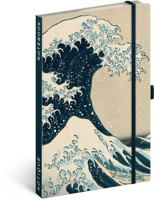 Lined Notebook with Katsushika Hokusai Art