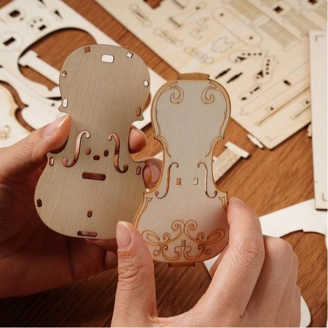 Robotic Wooden 3D Puzzle Cello