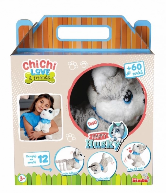 Interactive Happy Husky Plush Dog