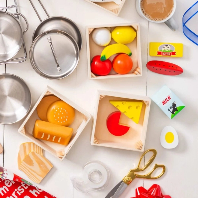 Wooden Food Play Set in Boxes