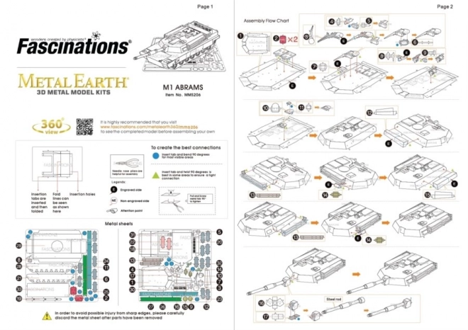 Metal Earth 3D Puzzle M1 Abrams Tank