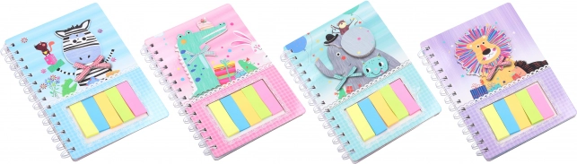 Animal-themed notepad 12.1 × 18.5 cm, 60 sheets + stickers