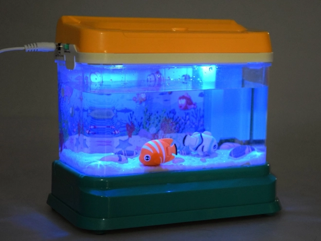 Interactive Illuminated Aquarium with Magnetic Fish