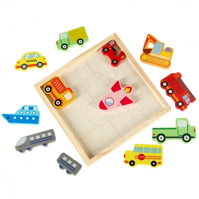 Wooden Educational Puzzle Shape Sorter Vehicles