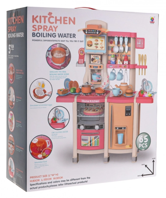 Interactive Kitchen Set with Lights and Sounds - Pink