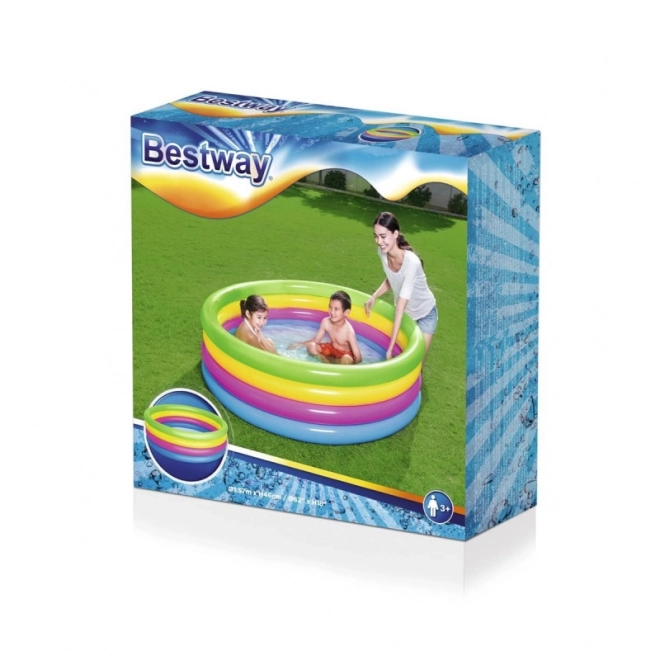 Inflatable Kiddie Pool Rainbow Colors