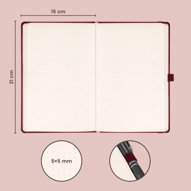 Notique dotted notebook in burgundy