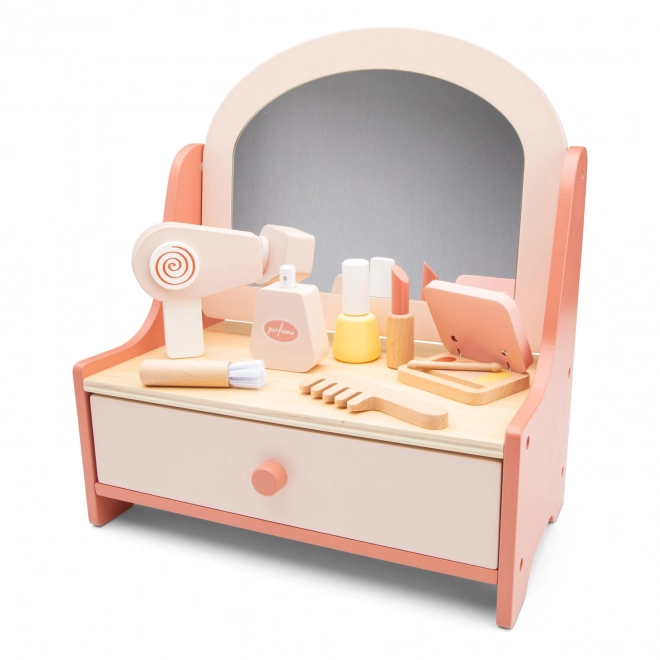 Holz-Kosmetiktisch für Kinder mit Zubehör