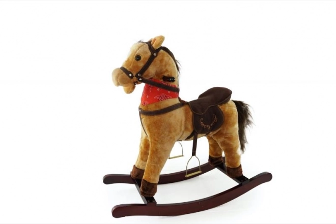 Brown Rocking Horse with Scarf and Sound