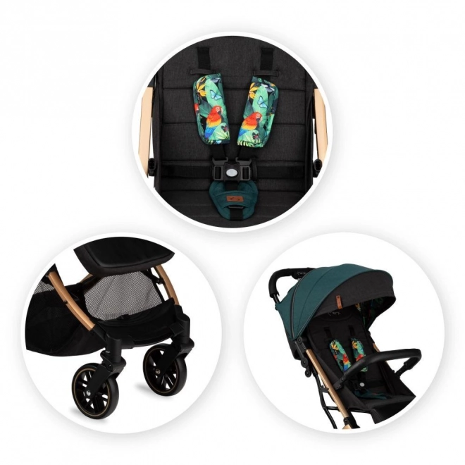 Sport Stroller MoMi Estelle Green with Gold Frame