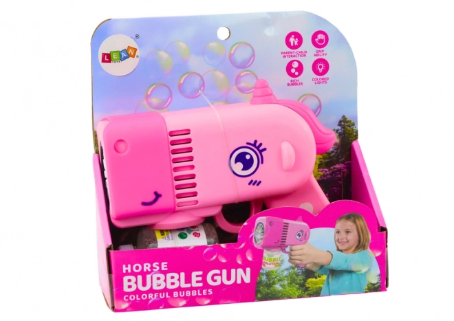 Bubble Gun with Lights Dinosaur Pink