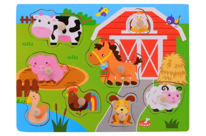 Wooden Puzzle with Handle for Toddlers