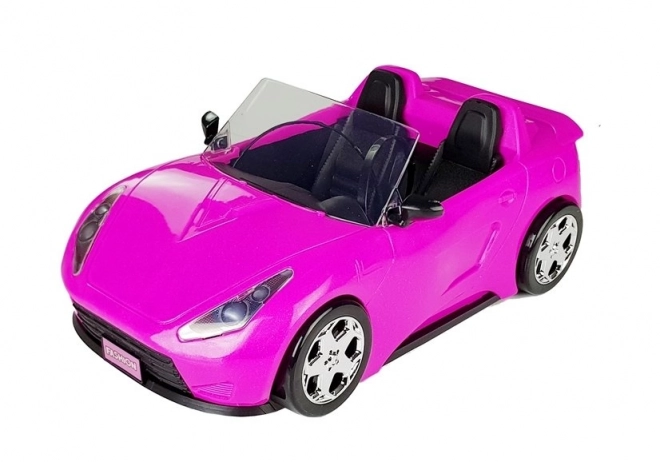Roze cabrio-speelgoedauto voor poppen 34 cm