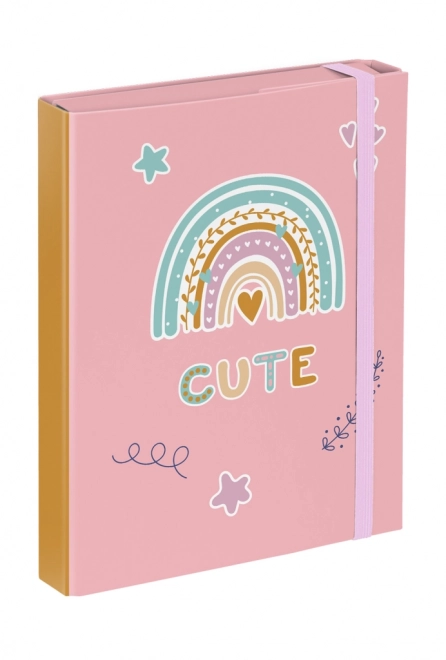 A5 Rainbow Pink Notepad Folder