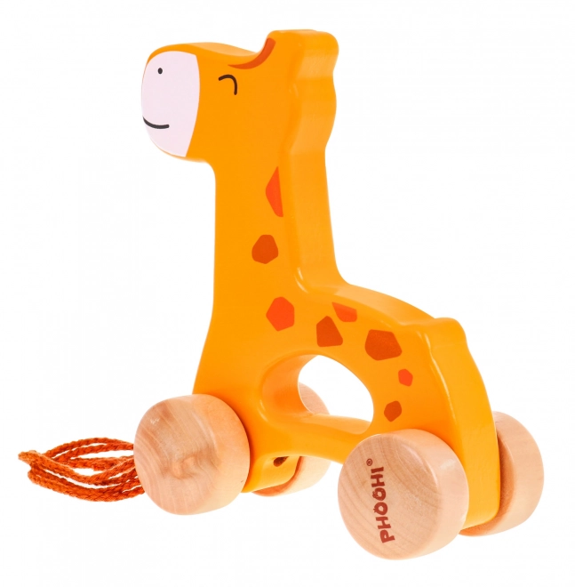 Wooden Giraffe Pull Along Toy for Kids 12m+