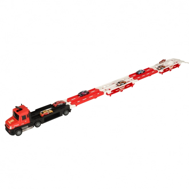 Toy Transporter Truck with Track and Cars