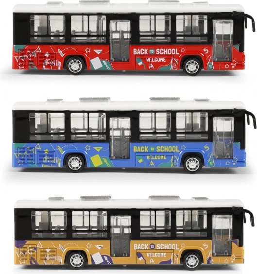 Autobus in metallo con porte apribili
