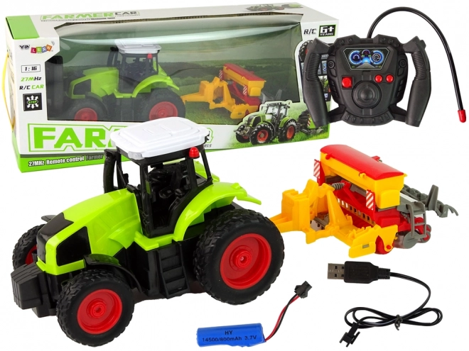 Rc Green Farm Tractor with Baler