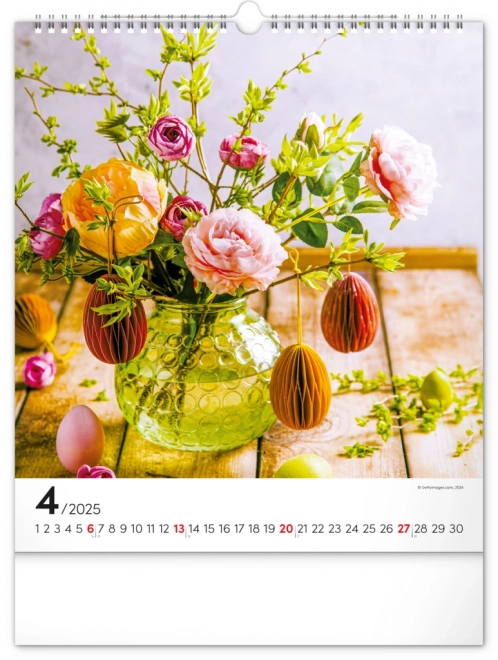 Wall Calendar Flowers 2025