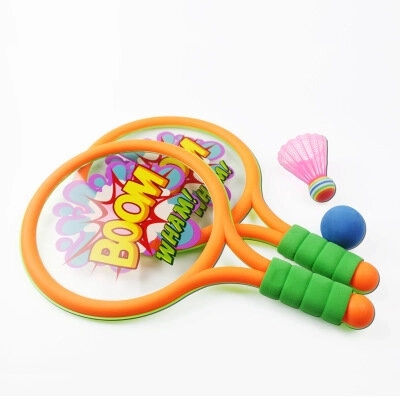 Children's Dinosaur Themed Badminton Rackets Orange Green