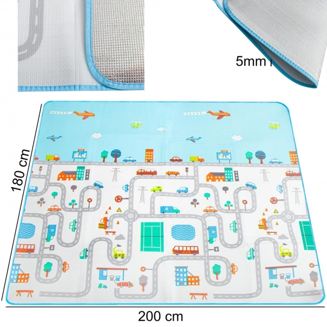 Large Foldable Foam Play Mat City Design