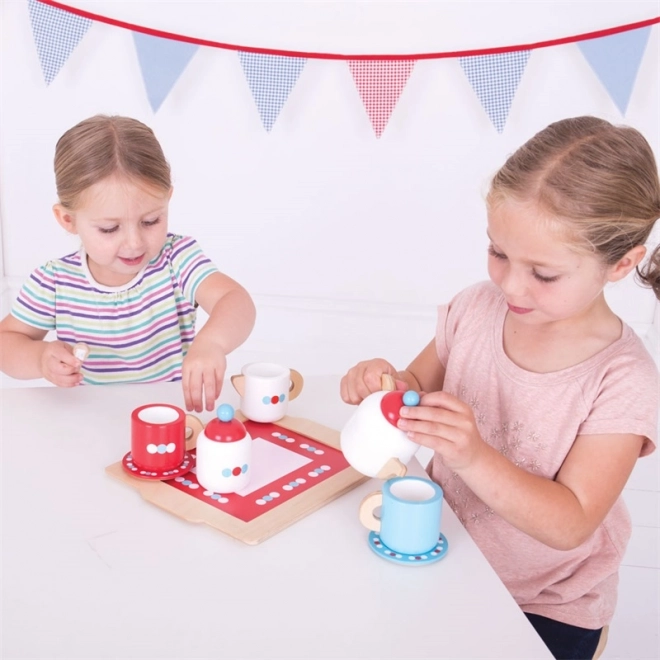 Bigjigs toys polka dot tea set