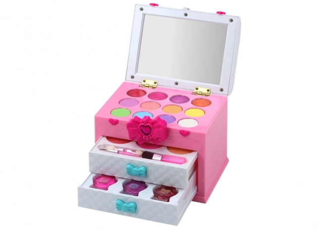 Beauty Set in a Carry Case with Eyeshadows, Glosses, Blushes, and Nail Polishes