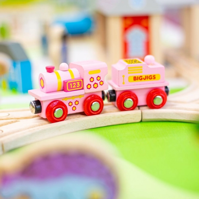 Pink Train Engine with Tender