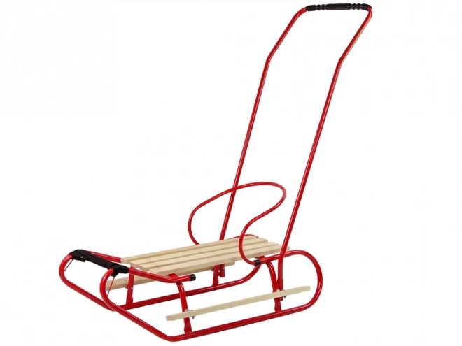 Metal Sled with Push Handle Backrest and Strap