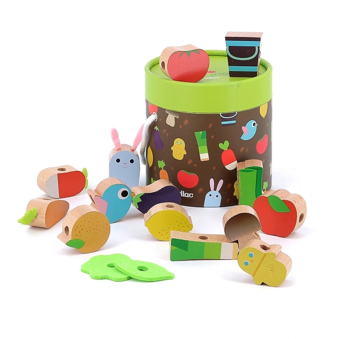 Vilac Wooden Bead Lacing Set - Farmyard