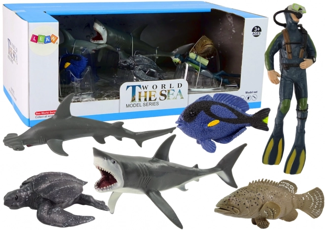 Set of 6 Sea Animal Figures